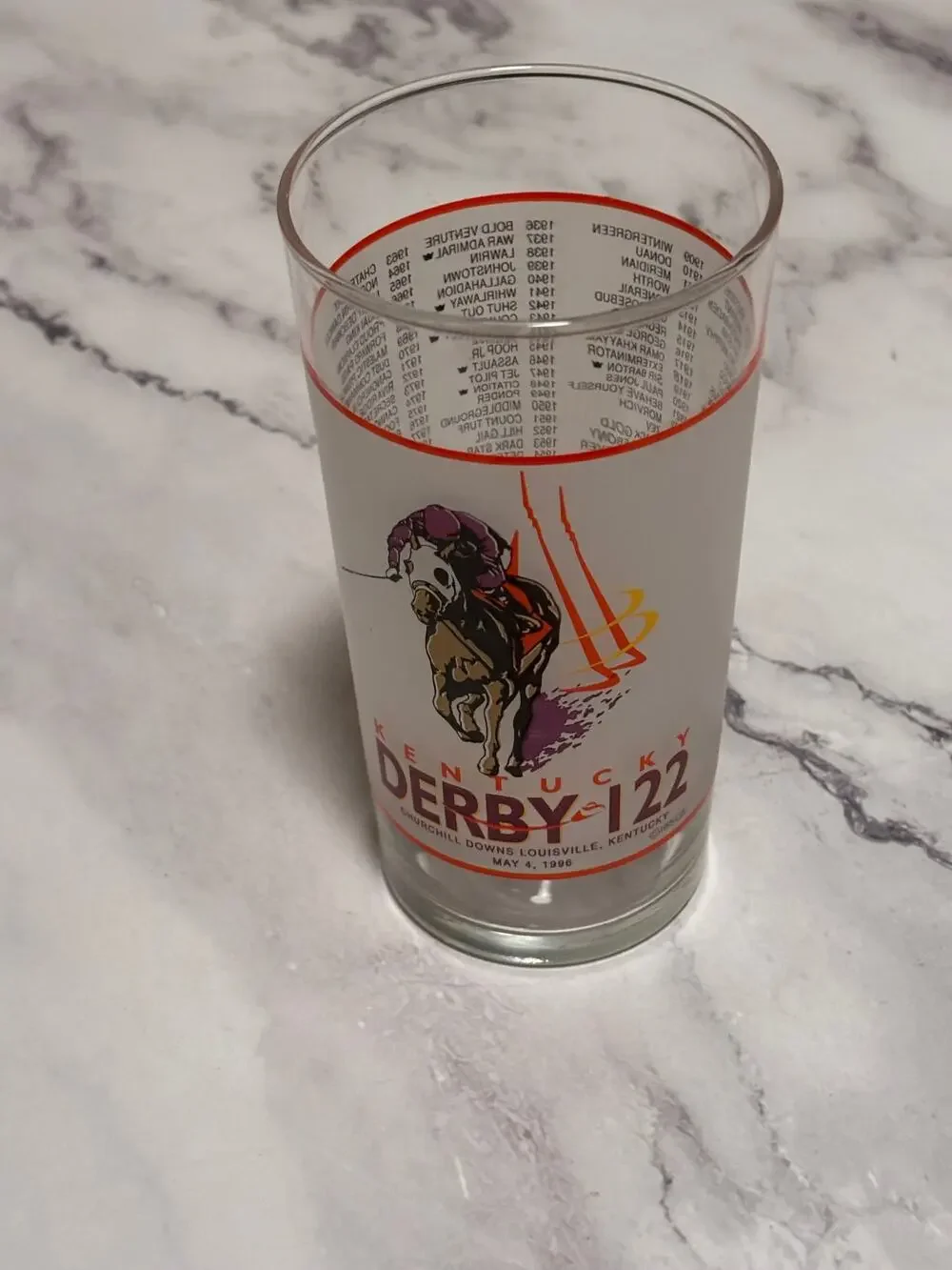 1996 Kentucky Derby Official 122 Churchill Downs Vintage Julep Glass Louisville